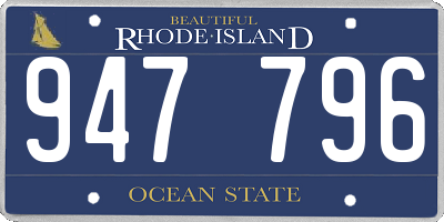 RI license plate 947796