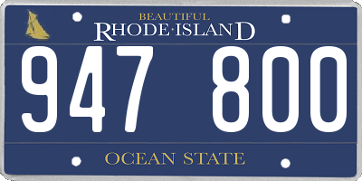 RI license plate 947800