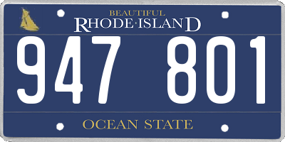 RI license plate 947801