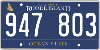 RI license plate 947803