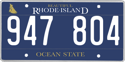 RI license plate 947804