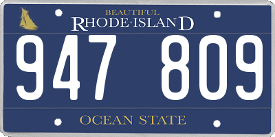 RI license plate 947809
