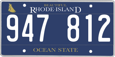 RI license plate 947812