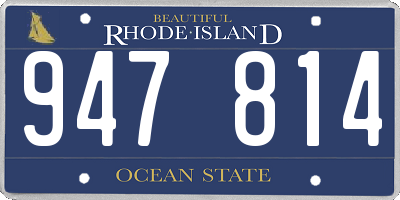 RI license plate 947814
