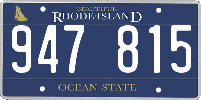 RI license plate 947815