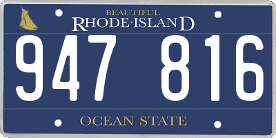 RI license plate 947816