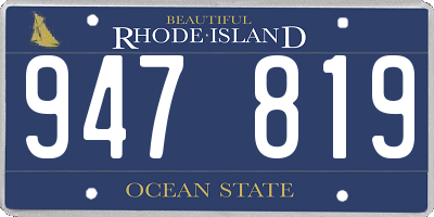 RI license plate 947819