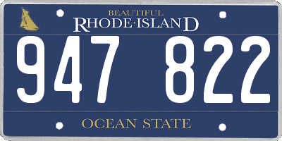 RI license plate 947822