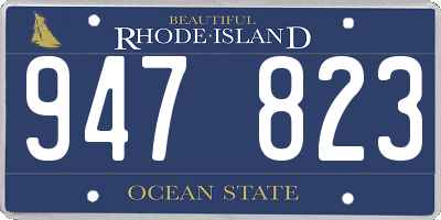 RI license plate 947823