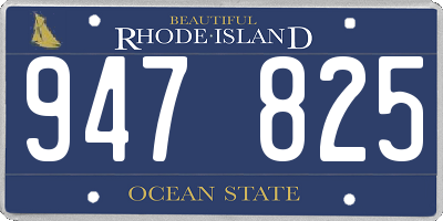 RI license plate 947825