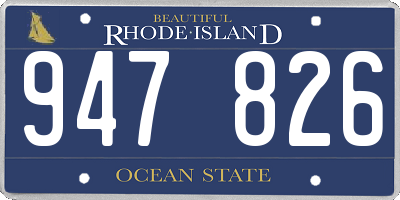 RI license plate 947826