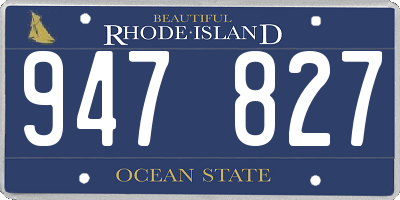 RI license plate 947827