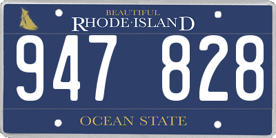 RI license plate 947828