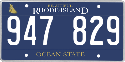 RI license plate 947829