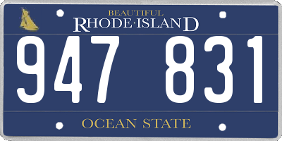RI license plate 947831