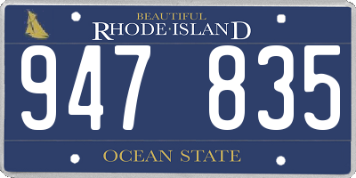 RI license plate 947835