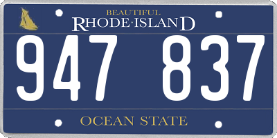 RI license plate 947837