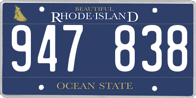 RI license plate 947838
