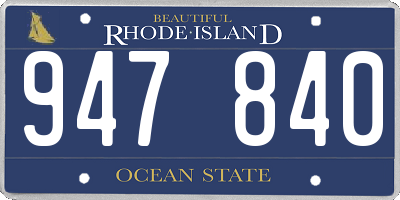 RI license plate 947840