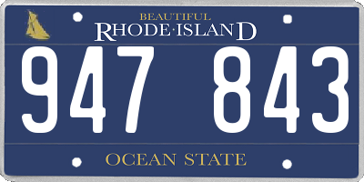 RI license plate 947843