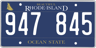 RI license plate 947845