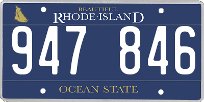 RI license plate 947846