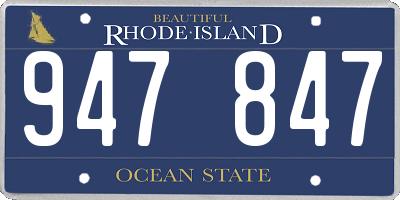 RI license plate 947847