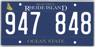 RI license plate 947848