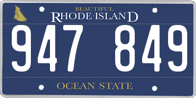 RI license plate 947849