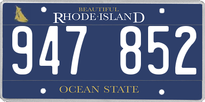 RI license plate 947852