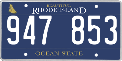 RI license plate 947853
