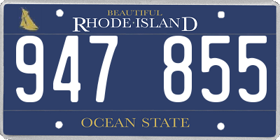 RI license plate 947855