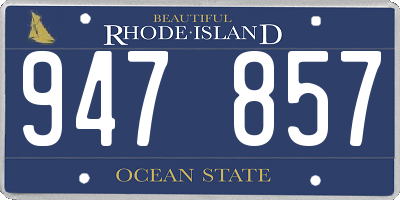 RI license plate 947857