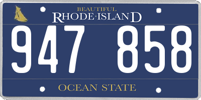 RI license plate 947858