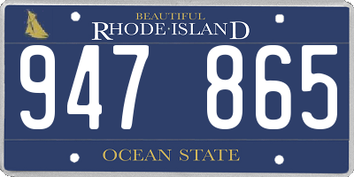 RI license plate 947865