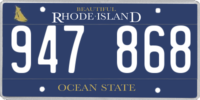 RI license plate 947868