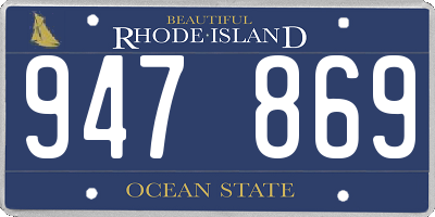 RI license plate 947869