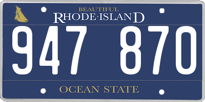 RI license plate 947870