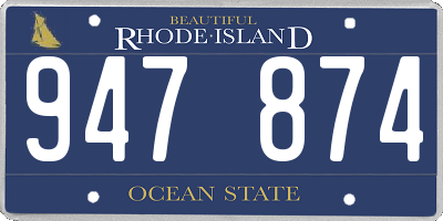 RI license plate 947874