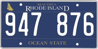 RI license plate 947876