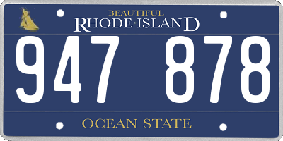 RI license plate 947878