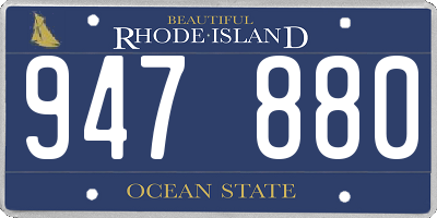 RI license plate 947880