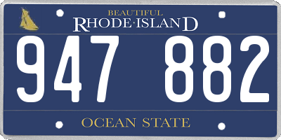 RI license plate 947882