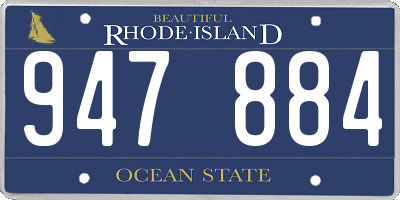 RI license plate 947884