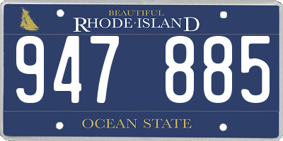 RI license plate 947885