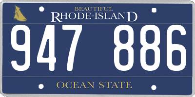 RI license plate 947886