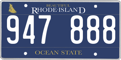 RI license plate 947888