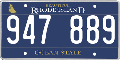 RI license plate 947889