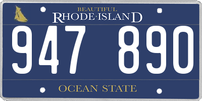 RI license plate 947890