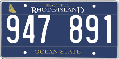 RI license plate 947891